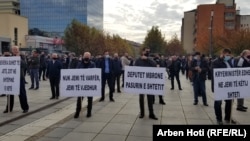 Kosovo: Workers of Telecome protest in Prishtina, Kosovo.