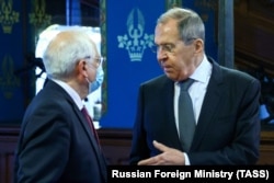 Serghei Lavrov și Josep Borrell la Moscova, 5 februarie 2021