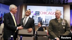 Барак Обама на встрече по Афганистану на саммите НАТО в Чикаго, 21 мая 