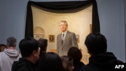 Portretul îndoliat al lui Jimmy Carter la Smithsonian National Portrait Gallery din Washington, pe 30 decembrie 2024. 