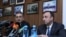 Armenia -- Members of the Constitutional Reform Commission Vardan Poghosian (L) and Hrair Tovmasian at a press conference. 17July, 2015