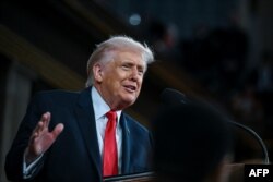 Президент США Дональд Трамп під час свого щорічного звернення. Вашингтон, 24 лютого 2026 року