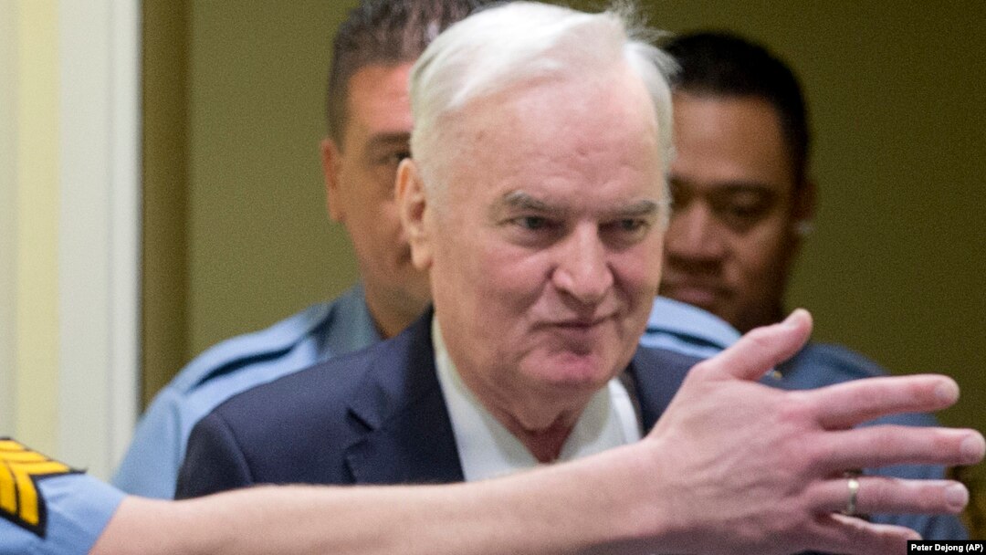 Ratko Mladić je osuđen na doživotni zatvor zbog genocida u Srebrenici, progona Bošnjaka i Hrvata širom BiH, terorisanja stanovništva Sarajeva dugotrajnim granatiranjem i uzimanjem pripadnika UNPROFOR-a za taoce.