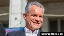 MOLDOVA -- The leader of Moldova’s Democratic Party Vladimir Plahotniuc delivers a speech to supporters of the DPM at a rally to support his candidacy for Prime Minister, in downtown Chisinau, January 13, 2016