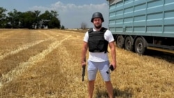 Ukrainian farmer Viktor Hordiyenko on his fields, July 4, 2026.