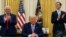 Ambasadorul Israelului în SUA, David Melech Friedman, și  consilierul Jared Kushner aplaudă anunțul făcut de președintele SUA, Donald Trump,  cu privire la acordul dintre Israel și Emiratele Arabe Unite - Biroul Oval, Casa Albă  