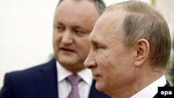 Președintele rus Vladimir Putin și Igor Dodon, în martie, 2017, la Moscova