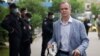 Lawyer Ivan Pavlov arrives to attend a court hearing in an extremism case against the Anti-Corruption Foundation in Moscow on June 9.