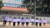 Serbia - Belgrade - Activists of Women in Black protested in front of the Russian Embassy because of the murder of Russian LGBT activist