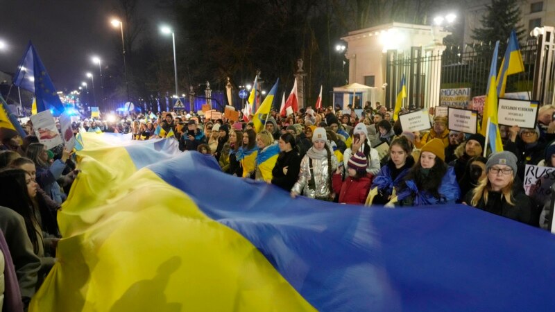 Europeans Mark Ukraine War Anniversary With Demonstrations Of Solidarity With Kyiv