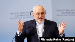 Iranian Foreign Minister Mohammad Javad Zarif delivers his speech during the 53rd Munich Security Conference in Munich, Germany, February 19, 2017.