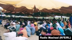 Members of the Jani Khel continuing their sit-in protest on June 14. 