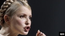 Ukrainian Prime Minister and presidential candidate Yulia Tymoshenko in Kyiv on January 14