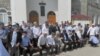 Dagestan - Thousands of mourners converged for the funeral of Said Afandi near mosque in Novy Chirkey on Wednesday, 29Aug2012