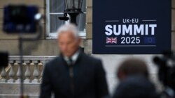 Imagine din spaţiul media amenajat cu ocazia summit-ului organizat în premieră, după Brexit, de la Londra, luni, 19 mai.