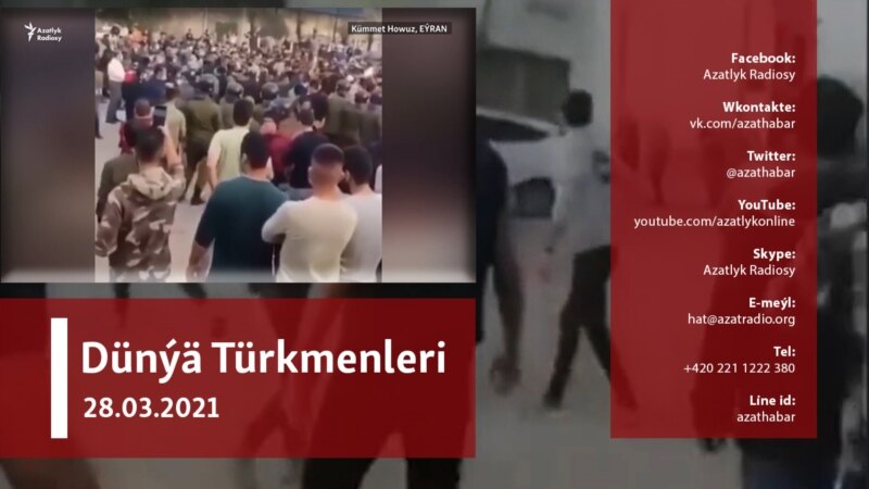 Eýran türkmenleri çagalary zorlamakda aýyplanýan adamyň jezalandyrylmagyny talap edip protest geçirdi