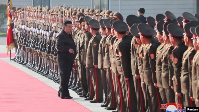 North Korean leader Kim Jong Un inspects the headquarters of the 2nd Corps of the army on October 17.