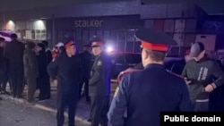 Полиция на месте пожара на рынке "Джунхай"
