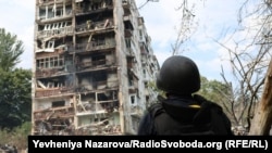 Наступствы аднаго з ранейшых расейскіх абстрэлаў у Запарожжы. Ілюстрацыйнае фота