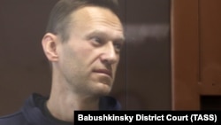 Алексей Навальный в суде. Февраль 2021 года.