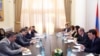 Armenia - Prime Minister Tigran Sarkisian (L) meets with members of an IMF mission in Yerevan, 1Jul2013.