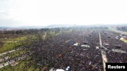 Протестът в събота, сниман с дрон