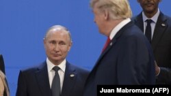 Дональд Трамп і Ўладзімір Пуцін у Буэнас-Айрэсе, дзе ў летась адбыўся саміт "Вялікай дваццаткі". 30 лістапада 2018 году.