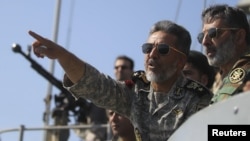 Iran's top naval commander, Admiral Habibollah Sayyari, during war games last month 
