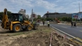 Lucrările de reparație la Planșeul Unirii din București au intrat în etapa a doua. Imagine din 20 iunie 2025.