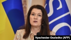 Действующий председатель ОБСЕ, министр иностранных дел Швеции Анн Линде 
