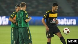 آخرین تمرین تیم ملی برزیل در روز چهارشنبه قبل از بازی با تیم ملی فوتبال ایران