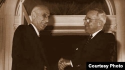 Iranian Prime Minister Mohammad Mosaddegh (left) is welcomed by U.S. President Harry Truman in 1951. 