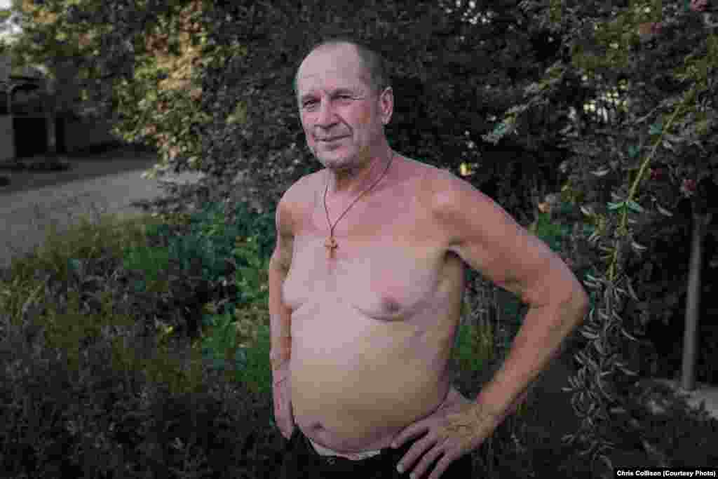 Vasiliy Alekseevich stands outside his home in the town of Myrnohrad. Alekseevich worked in mining for 30 years and largely blames Russia&rsquo;s aggression against Ukraine for the current crisis in the industry. &ldquo;It wasn&rsquo;t too bad,&rdquo; he said. &ldquo;We worked, and the salaries, well they weren&rsquo;t great, but we lived.&rdquo; &ldquo;The most important thing is that this conflict ends, and that Russia gets out of here,&rdquo; Alekseevich said. &ldquo;My father was Russian, my mother was Ukrainian. I was raised here, I worked here, and retired here. This is my land -- our land. We do not need Russian occupiers.&rdquo;