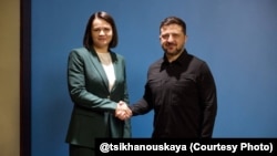 სვიატლანა ციხანოუსკაია და ვოლოდიმირ ზელენსკი. კიევი, 26 მაისი, 2026.