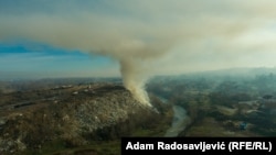 Požar na deponiji u Valjevu početkom 2025. godine