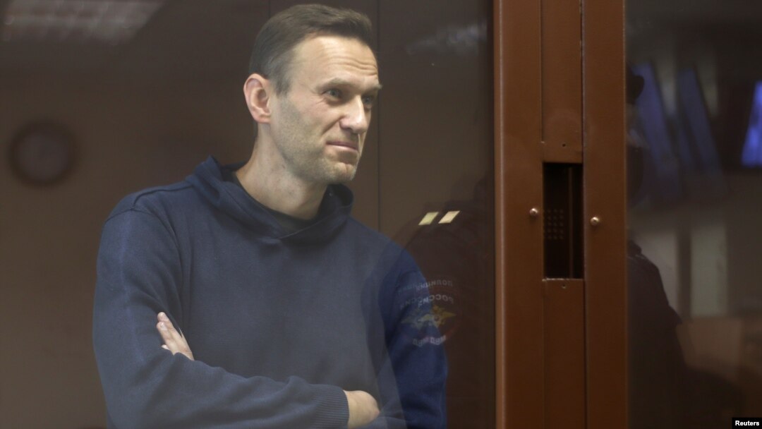 Kremlin critic Aleksei Navalny at his court hearing in Moscow on February 5. 