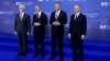 Summitul B9 a avut loc la Riga/Letonia. În imagine: președintele Republicii Cehe, Petr Pavel, președintele Letoniei, Edgars Rinkevics, președintele României, Klaus Iohannis, și președintele Poloniei, Andrzej Duda.