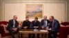 Nga e majta: Kryeministri britanik Keir Starmer, presidenti ukrainas Volodymyr Zelensky, presidenti francez Emmanuel Macron, kryeministri polak Donald Tusk dhe kancelari gjerman Friedrich Merz, në Kiev, 10 maj.