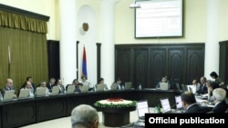 Armenia -- A weekly session of the cabinet chaired by Prime Minister Tigran Sarkisian, undated.