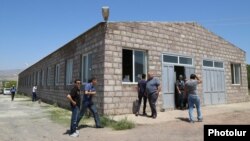 Armenia - A building in the village of Shamiram where four men were shot dead and seven others wounded on 1Aug2017.