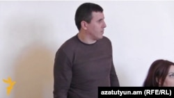 Armenia - Arshak Svazian, a government loyalist, stands trial on charges of assaulting an opposition politician, Yerevan, 17Apr2015.