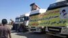 Truck drivers in the city of Zarand in Kerman Province were on strike over low fees and wages. May 23, 2018.