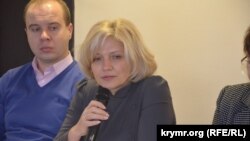 Выступает постоянный представитель президента Украины в Крыму Наталья Попович