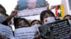 Protest al studenților birmani care studiază la Tokio, împotriva puciului militar din Birmania, 1 februarie 2020