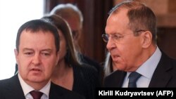 Ministri i Jashtëm i Rusisë, Sergei Lavrov dhe ministri i Jashtëm i Serbisë, Ivica Daçiq