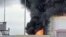 Fire at an oil depot in Feodosia on October 7, 2024 – screenshot from the video “Vesti Krym” on VKontakte