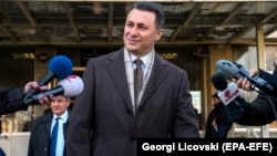 Ish-kryeministri Nikolla Gruevski para një gjykate në Shkup. 6 dhjetor, 2017