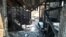 Kazakhstan – fire, burnt house, light, flames. Almaty, 07Aug2015