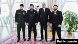 Рамзан Кадыров с сыновьями и Ильхам Алиев в Баку, 10 октября 2026 года