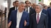 Armenia - President Serzh Sarkisian (R) and Russian-Armenian businessman Samvel Karapetian inaugurate a new shopping mall in Yerevan, 13Nov2017.